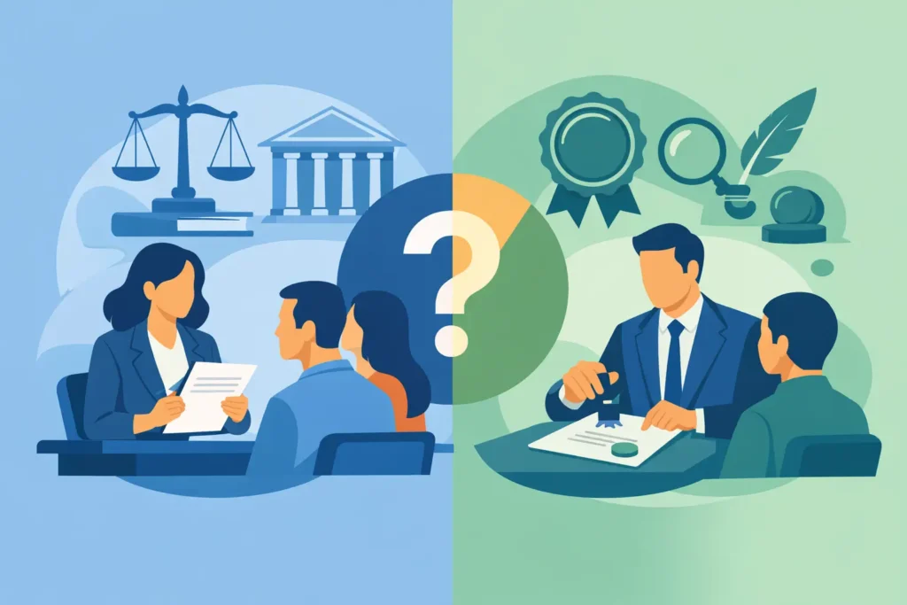 Solicitor or Notary Public: Which Do You Need?